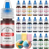 16 Colors Bath Bomb Soap Dye - Wayin Liquid Based Soap Colorant, Food Grade Coloring, Skin Safe, Vibrant Neon Soap Coloring f