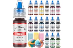 16 Colors Bath Bomb Soap Dye - Wayin Liquid Based Soap Colorant, Food Grade Coloring, Skin Safe, Vibrant Neon Soap Coloring for Soap Making DIY, Bath Bomb Supplies Kits, Bath Salt Crafting, Slime Dye