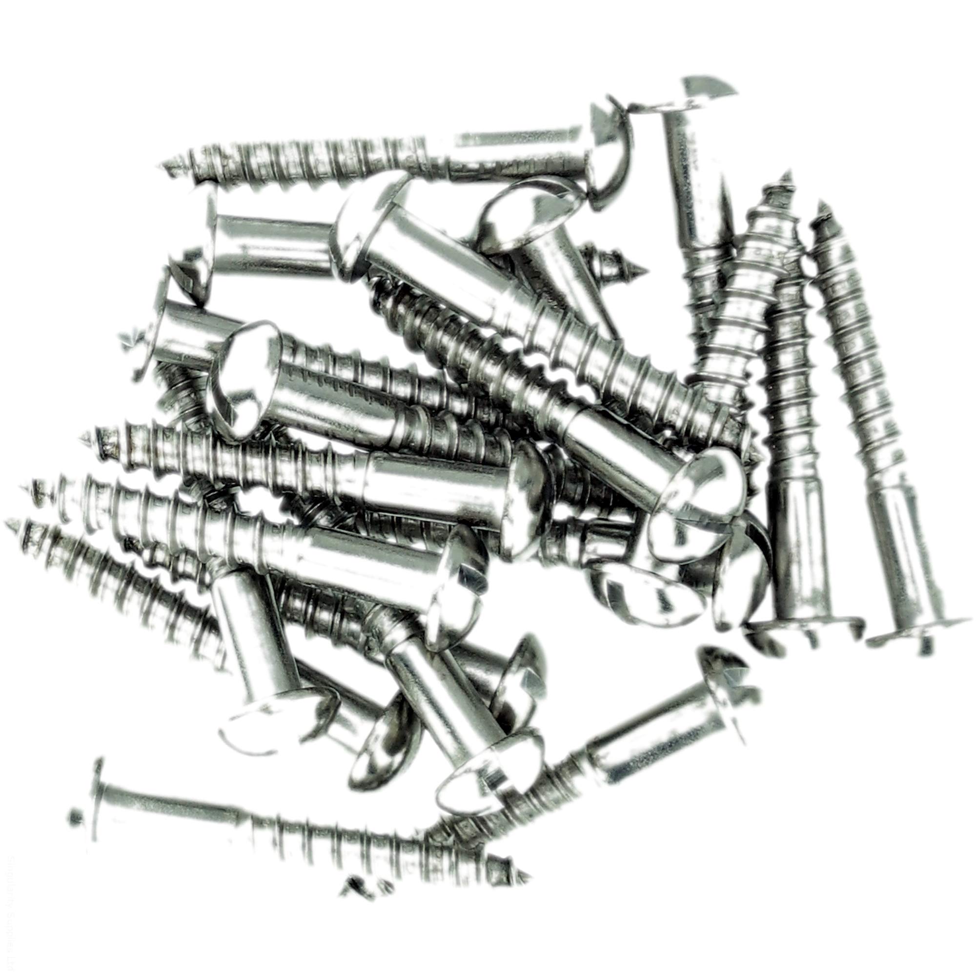 No.6 x 1.98 (3.5mm x 50mm) Slot Pan Wood Screw - Stainless Steel (A2) (Pack of 20)