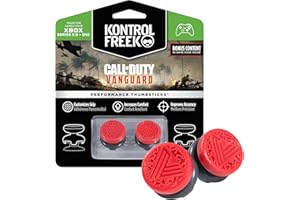 KontrolFreek Call of Duty: Vanguard Thumbsticks for Xbox One and Xbox Series X | 2 High-Rise, Hybrid| Red/Black