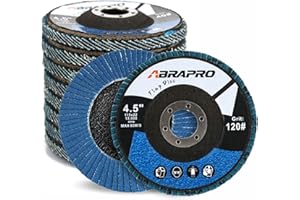 ABRAPRO 10 Pack Zirconia Flap Disc, 120 Grit, Angle Grinder Sanding Disc, 4-1/2 inch Grinding Wheels, Flap Wheel Type 29 for Metal Grinding, Blending and Smooth Finishing