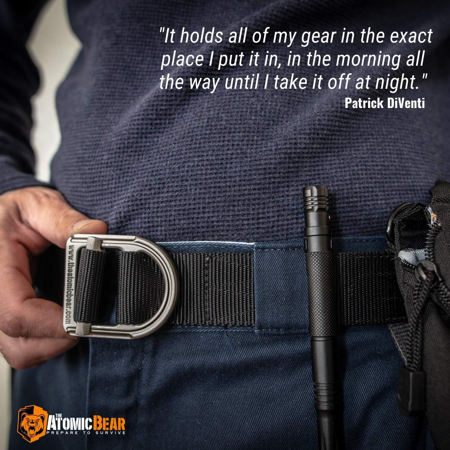 Tactical Belt by Atomic Bear - EDC Gun Belt Heavy-Duty 2-Ply Nylon and Indestructible Metal Buckle for Concealed Carry, Outdoors, Molle Webbing: Clothing
