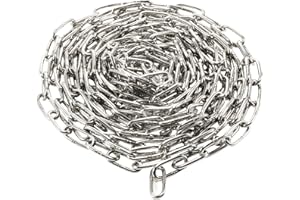 Adyoney 5/64inch(2mm) 6.6yd (6m) 304 Stainless Steel Chain Suspension Chain for Home Outdoor Camping, Hanging Billboard, Door Number, Lamp