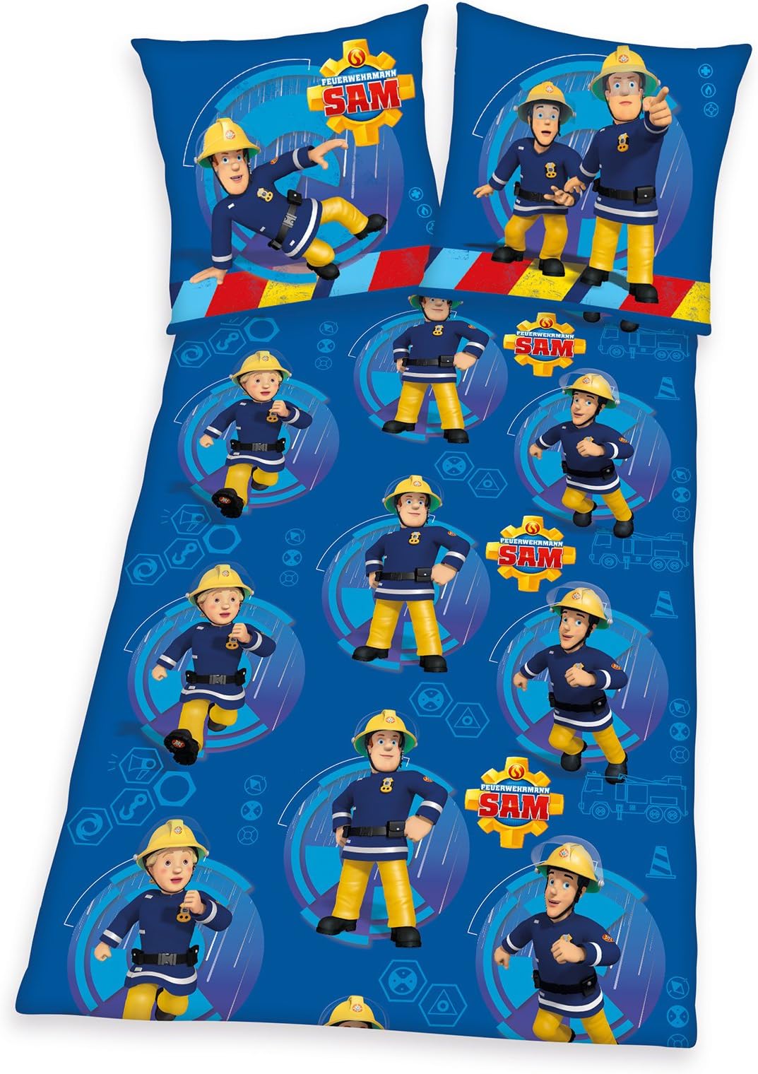 Herding Fireman Sam Bedding Duvet Cover Set, Blue, 200 x 135 cm