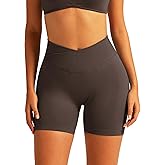 ABOCIW Women Workout Vison Shorts Crossover Hidden Scrunch Butt Lifting Seamless Yoga Gym Shorts