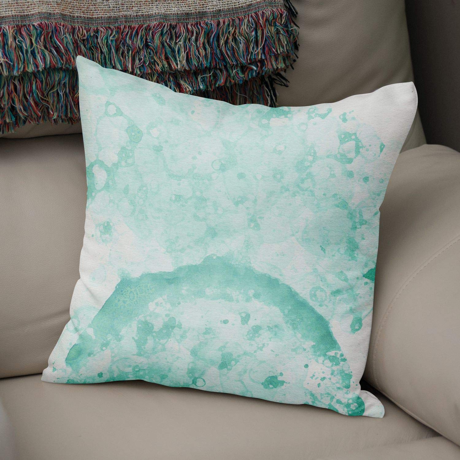 Bonamaison Decorative Cushion Cover Watercolor Theme, Throw Pillow Covers, Home Decorative Pillowcases for Livingroom, Sofa, Bedroom, Size:43X43 Cm - Designed and Manufactured in Turkey