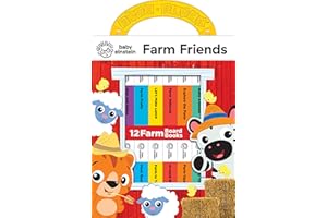 Baby Einstein - Farm Animals My First Library 12 Board Book Set - First Words, Opposites, and More Baby Books - PI Kids