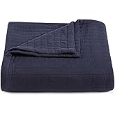 Tommy Hilfiger - King Size Blanket, 100% Woven Cotton Bedding, Medium Weight for Year Round Comfort, Throw Blanket for Couch & Bed (Essential Weave Navy)