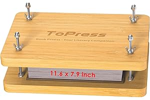 Yarkor Book Press - 11.6x7.9 Inch, Portable Bookbinding Press with Bamboo Structure for DIY Handmade Bookbinding Projects - Beginner-Friendly, Can Also Used on Flower Pressing