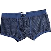 Nebesheii Mens Underwear Sexy Mesh Boxer Briefs,Cool See Through Soft Underpants
