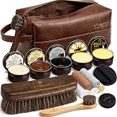 Shoe Care Kit &ndash; 16-in-1 Leather Shoe Polish, Cleaning &amp; Conditioning Kit with Saddle Soap &amp; Mink Oil &ndash; Black/Brown/Neutral Shoe Polish, 3 Horsehair Brushes &ndash; Premium Storage Bag &ndash; Gift for Men &amp; Women