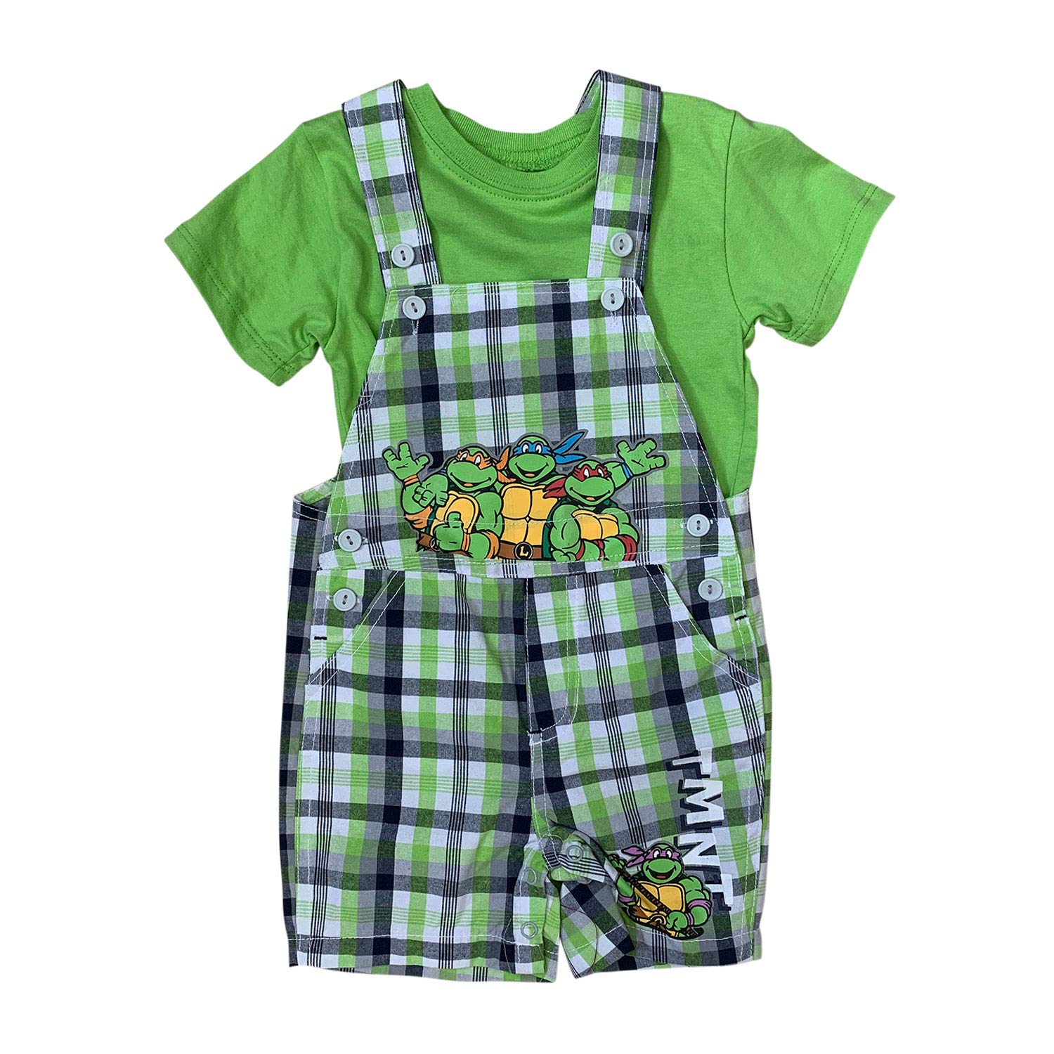Disney Baby Jumpers 2 Pieces Set 12-24 Months (24 Months, Ninja Turtles Checks)