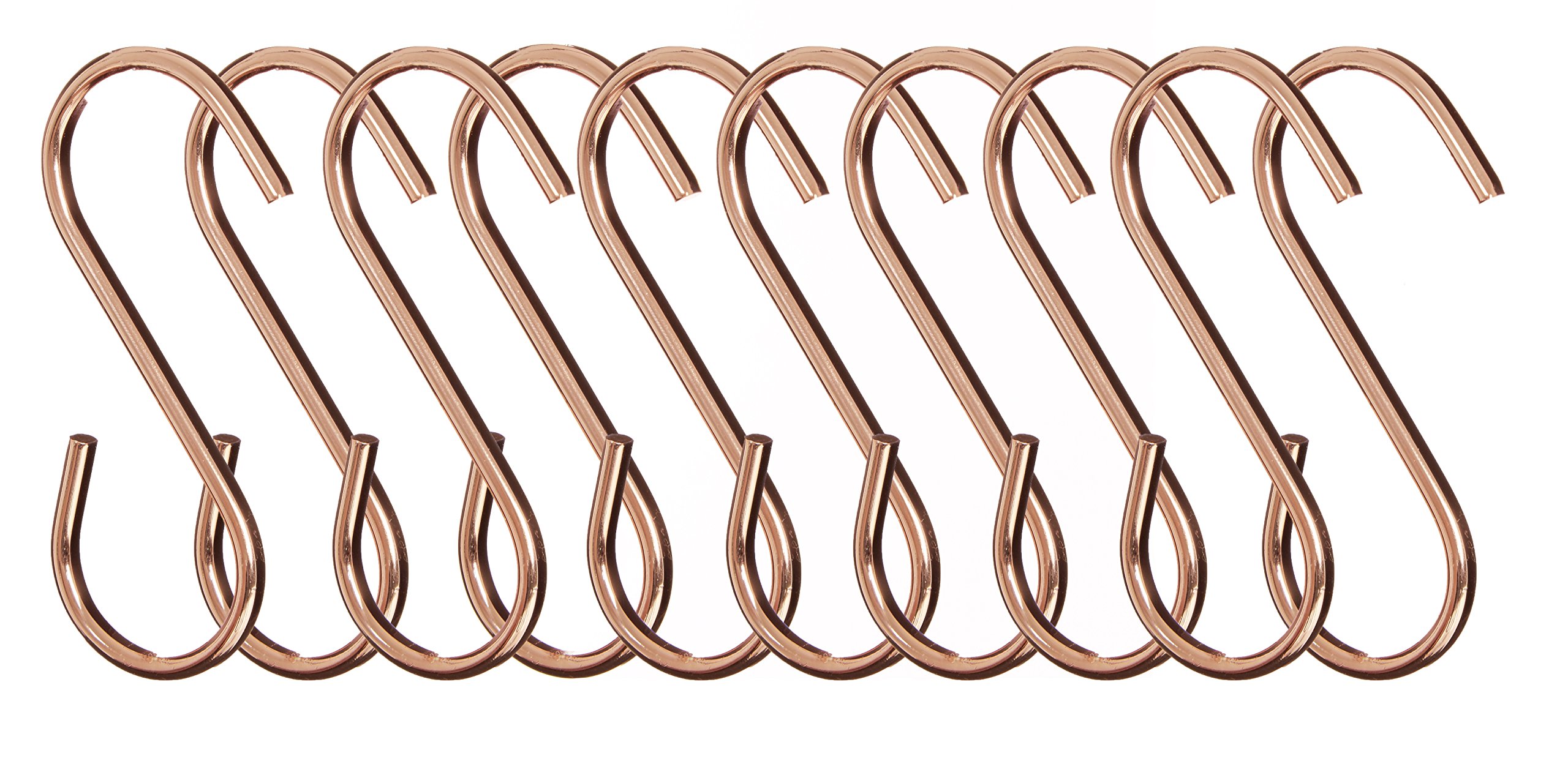 Premier Housewares 507210 Set of 10 Sorello Hanging Hooks, Iron, Rose Gold, 1 x 5 x 8 cm
