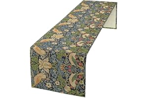 SXXLDNG William Morris Floral Table Runner Vintage Flowers Table Runner for Dining Table Decor 13 x 36 Inch
