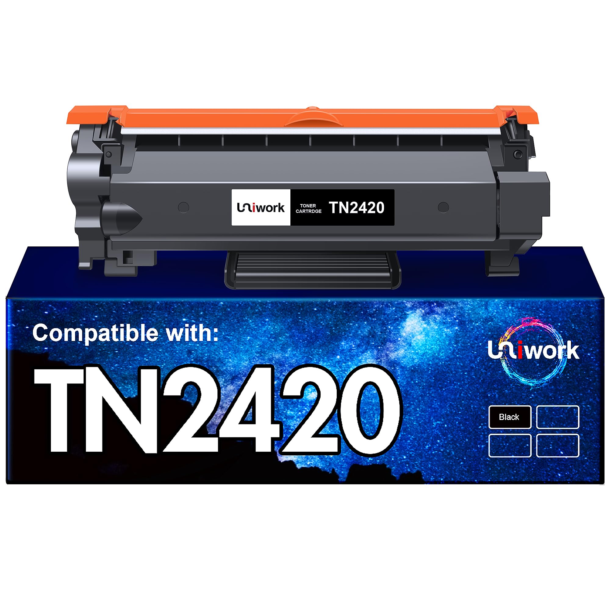 Uniwork Compatible Toner Cartridge Replacement for TN2420 TN2410 for HL-L2310D L2350DW L2370DN L2375DW MFC-L2710DW L2750DW L2710DN L2730DW DCP-L2510D L2530DW (Black, 1-Pack)