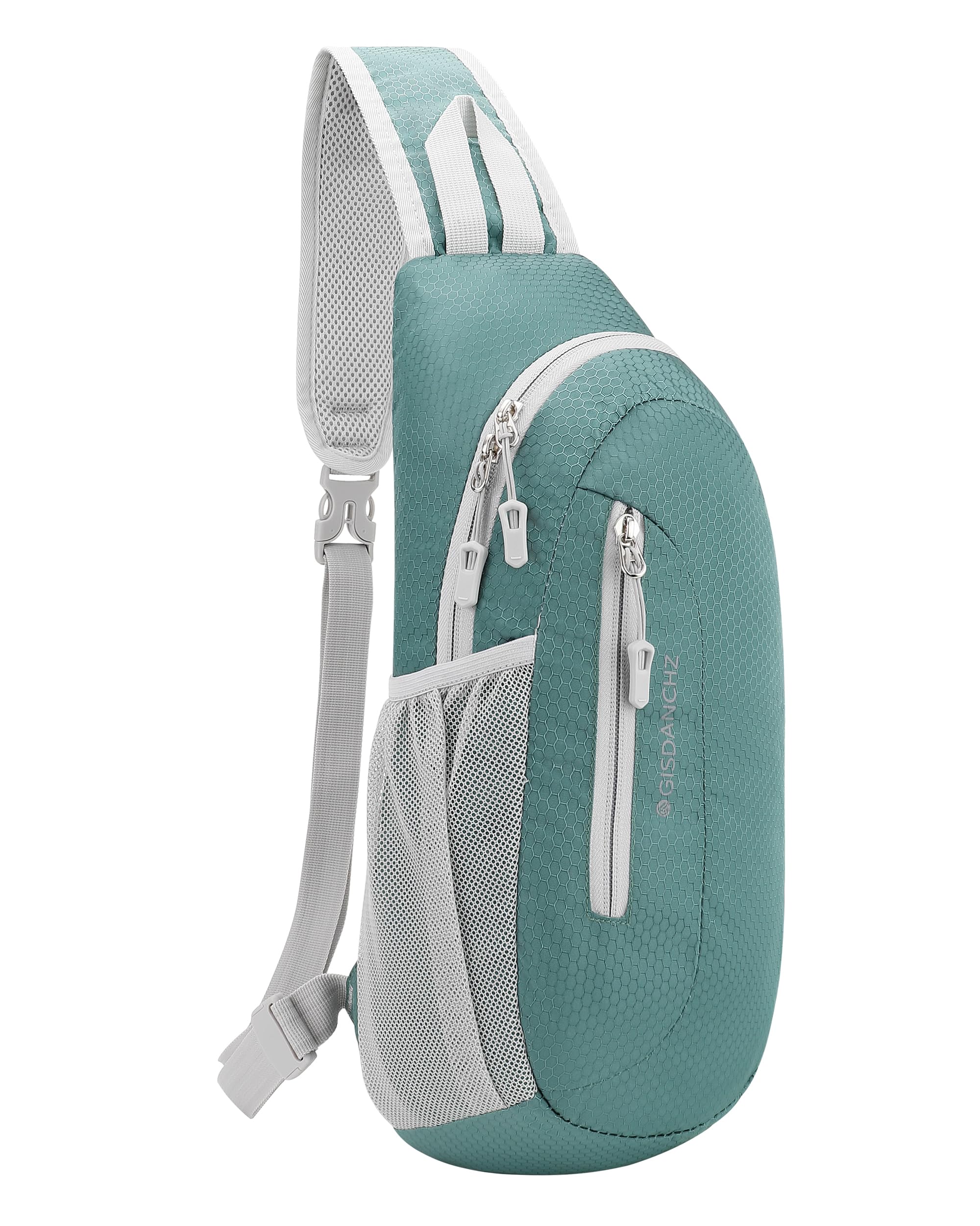 PivotWing Sling Bags For Men Women - Cross Body, Hiking Travel Sports - Lightweight Shoulder Chest Bags - Small, Slim Sling Backpack - Dog Walking Daypack - Crossbody - Teal Green