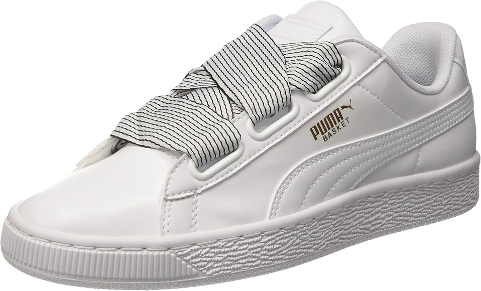 white puma heart trainers