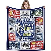 LEKEFLOW Football Blanket Football Gifts for Boys 8-12 Men Adults,Unique Sports Theme Stuff PlushThrow Blanket Gifts for Bedroom Living Room Sofa Couch Decor 50"X40"