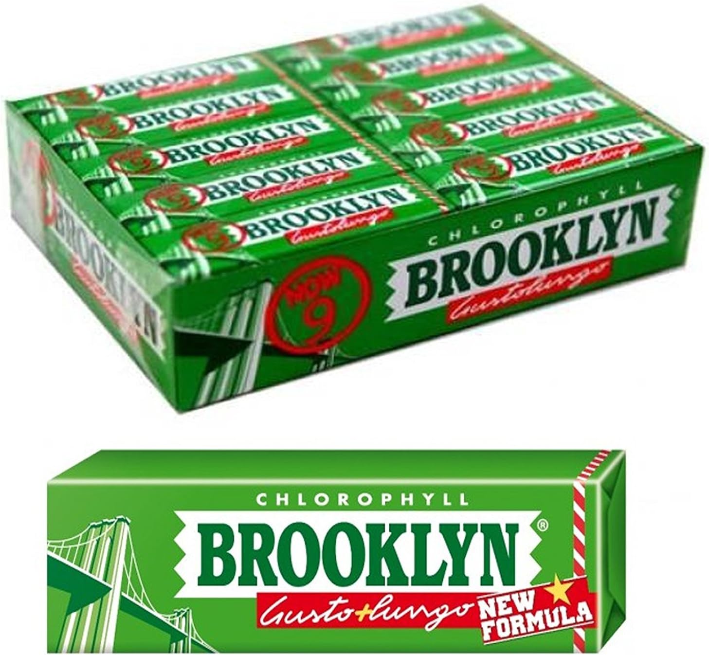 10 Packets Chewing Gum Brooklyn Chlorophyll CLOROFILLA Verde Chewing-Gum