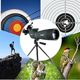 Svbony SV28 Spotting Scope 25-75X70 with Tripod Phone Adapter Angled 45° view 8
