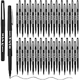 Fuyoooo 50 Pcs Felt Tip Pens Bulk Medium Point 0.7mm Marker Pen Fine Point Felt Fineliner Planner Marker for Journaling, Note Taking, Planner(Black)