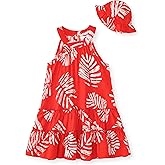 Yhnslsf Baby Girls Spring Summer Dresses Outfits Little Girl Dress Casual Halter Neck Sleeveless Sundress for Kids 12M-8Y