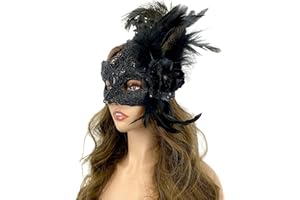 STORM BUY] Women Lady Girls Costume Venetian mask Feather Masquerade Mask Halloween Mardi Gras Cosplay Party Masque