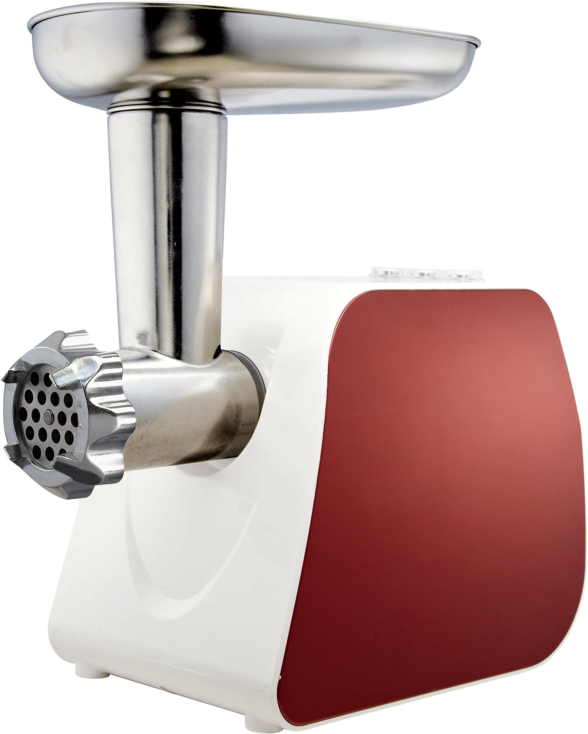 Sunmile Electric Meat Grinder Mincer and Sausage Maker 1HP Motor 800W Peak Output in Stainless Steel Red