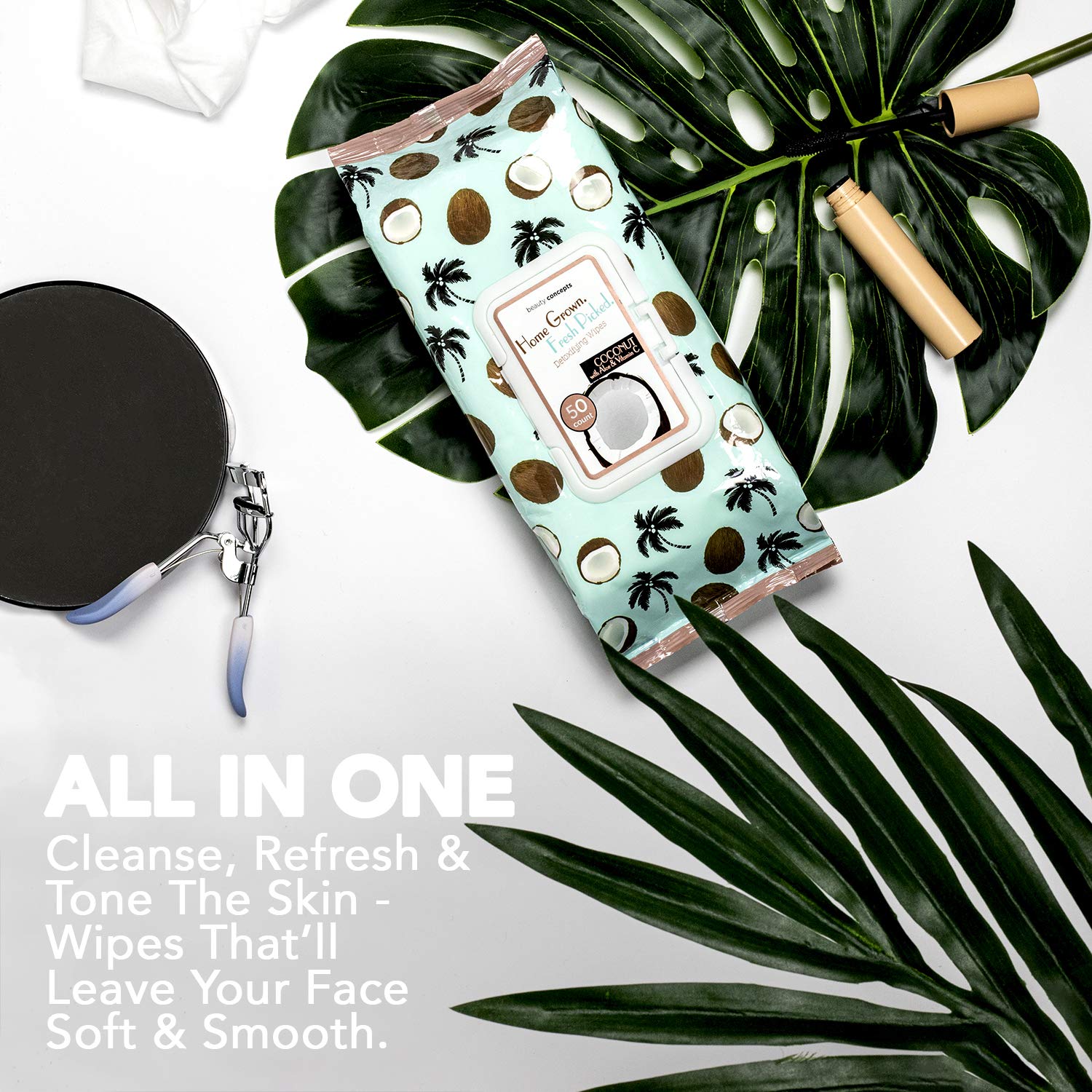 B.C. Beauty Concepts Makeup Remover Wipes Bulk Pack of 3, 150 Facial Cleaning Cloths Removes Makeup Mascara Dirt and Oil, Flip Top Pack (Coconut with Aloe & Vitamin C): Beauty