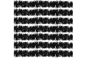 Ohiyoo 100 FT Black Tinsel Garland Christmas Halloween Garland Decorations Metallic Tinsel Twist for Christmas Tree New Year Holiday Birthday Party Decorations (3.54" x 100', Black)