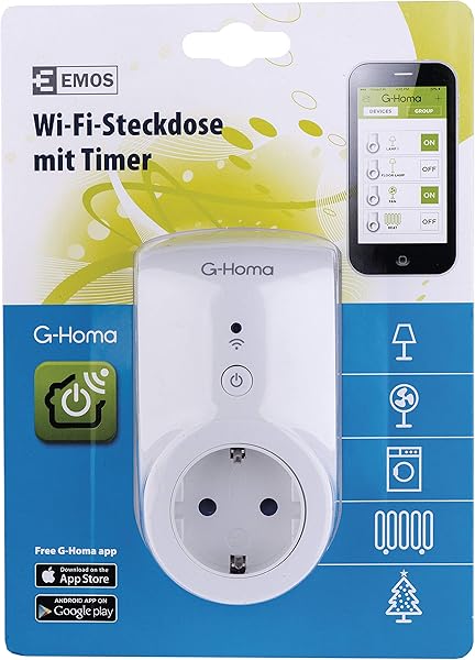 EMOS G Homa Smart WiFi   Enchufe con Temporizador y Cuenta atrs App para AndroidiOS Schuko