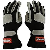 RaceQuip® 351005RQP 351 Series Driving Gloves - SFI 3.3/1 - Black/Gray - Large