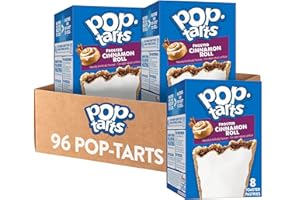 Pop-Tarts Toaster Pastries, Breakfast Foods, Kids Snacks, Frosted Cinnamon Roll (96 Pop-Tarts)