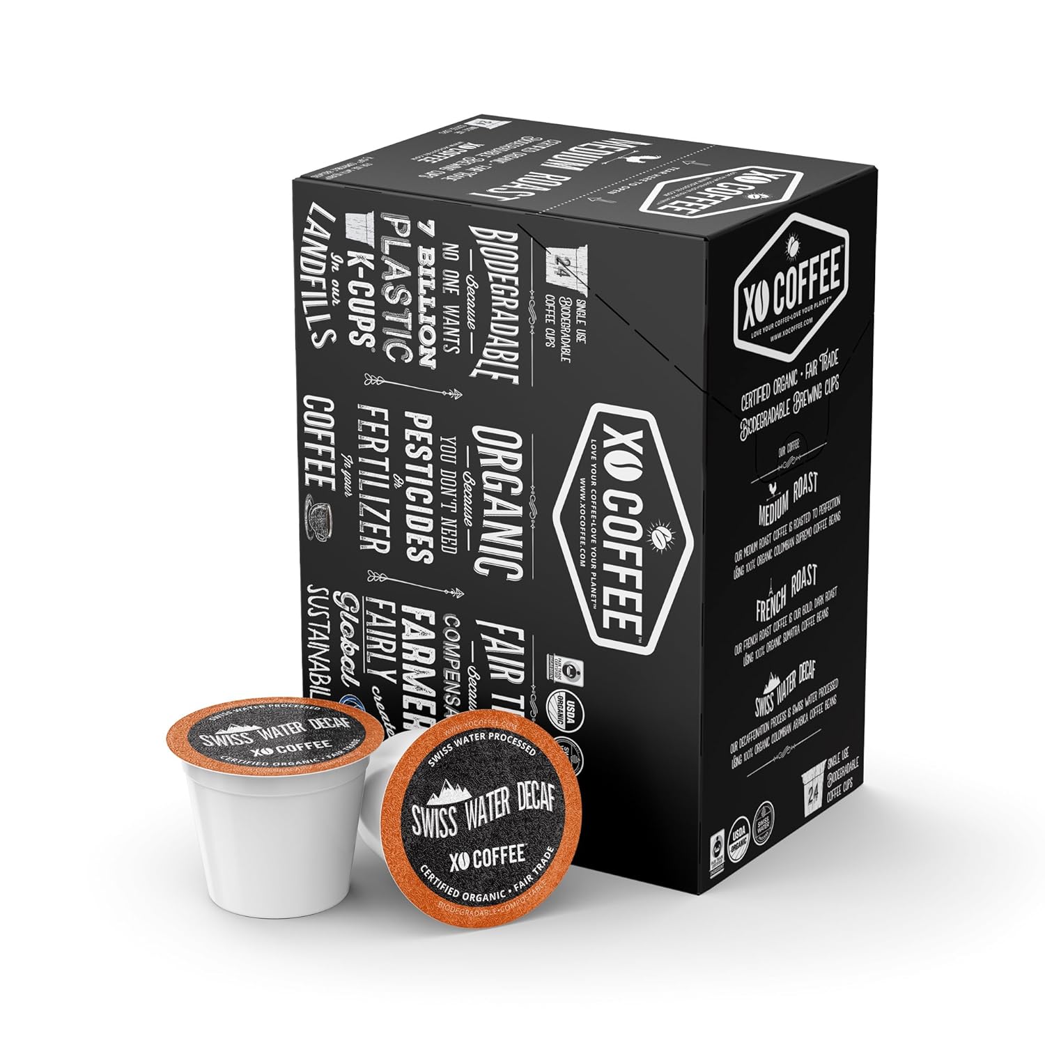 XO Coffee Swiss Water Decaf Pods 24 ct
