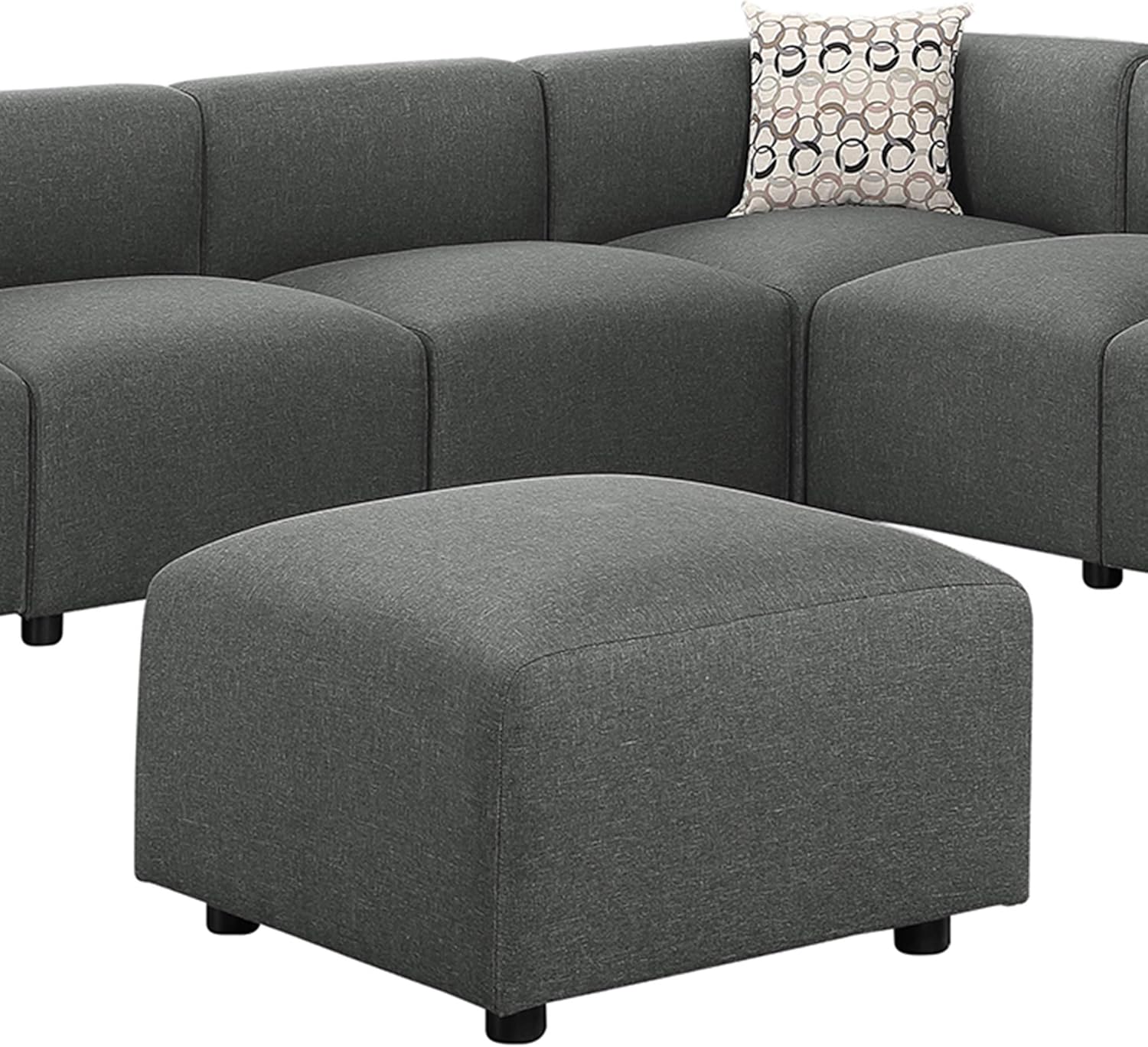 Amazon Com Benjara Fabric Upholstered Sectional Sofa Set With