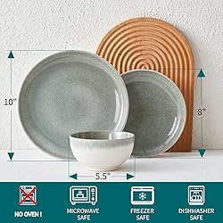 Pokini 24 Piece Dinnerware Sets for 8, Modern