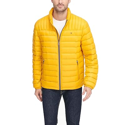 men yellow puffer jacket