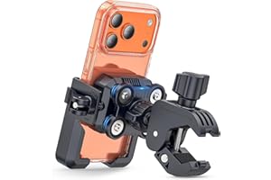 Marsrider All-New Anti-Vibration Motorcycle Phone Mount Bike Phone Holder [Camera Frinedly] E-Bike Handlebar Holder with Secure Lock, Universal Phone Holder for Scooter Bicycle Fit 4.7-7'' Phone