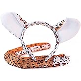 Squirrel Products Cheetah Headband Ears and Tail Costume Accessory Set - Fits Adults and Kids