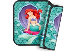 Akkya 2 Pack Seat Belt Cover Pad, Mermaid Seatbelt Cushion Car Seat Strap Pads for Kids Cute Carseat Stroller Shoulder Strap Protector (Green)