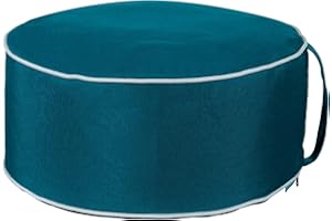 QILLOWAY Indoor/Outdoor Inflatable Stool,Round Ottoman,All Weather Foot Rest for Kids or Adults, Camping or Home (Peacock Blue)