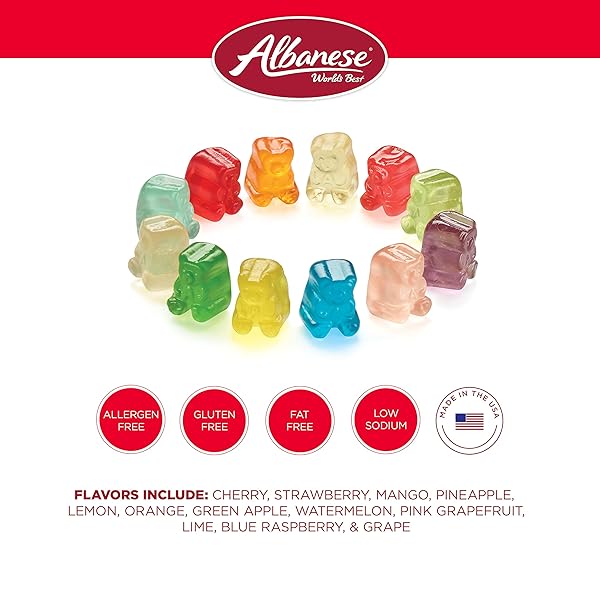 ALBANESE WORLD’S BEST 12 FLAVOR GUMMI BEAR CUBS, 5LBS OF CANDY