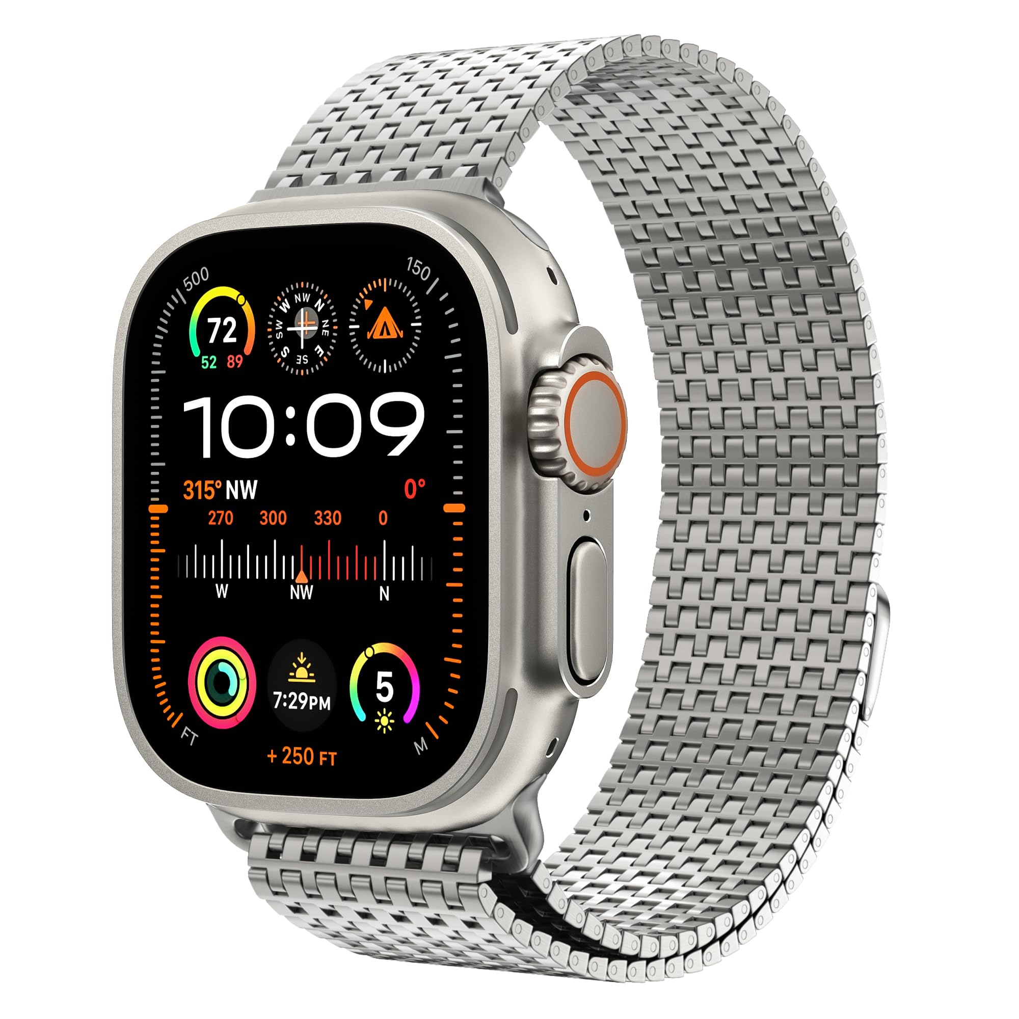 Photo 1 of LULULOOK Milanese Mesh Loop Compatible with Apple Watch Band 49/46/45/44/42/41/40/38mm for Men Women, Stainless Steel Magnetic Buckle Strap for iWatch Ultra 2 Ultra Series 10 9 8 7 6 SE 5 4 3
