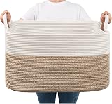 TIMEYARD Large Storage Basket 65L Cotton Rope 55x38x30 cm Laundry Toy Basket