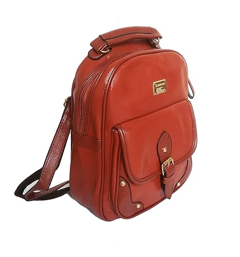 Di Grazia Womens Leather Backpack Handbag (Chocolate Brown, Chocolate-Brown-Small-Backpack)