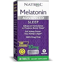 Natrol Melatonin Advanced Sleep Tablets with Vitamin B6, Helps You Fall Asleep Faster, Stay Asleep Longer, 2-Layer…