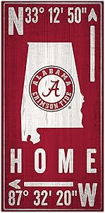 Fan Creations NCAA Alabama Crimson Tide Unisex University of Alabama Coordinate Sign, Team Color, 6 x 12