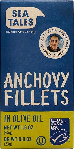 SEA TALES ANCHOVY FILLETS IN OLIVE OIL, 45 GR