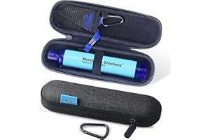 Membrane Solutions Personal Water Filter with A Carry Travel Case Cover, Survival Kit Water Purification Straw, Portable Wate