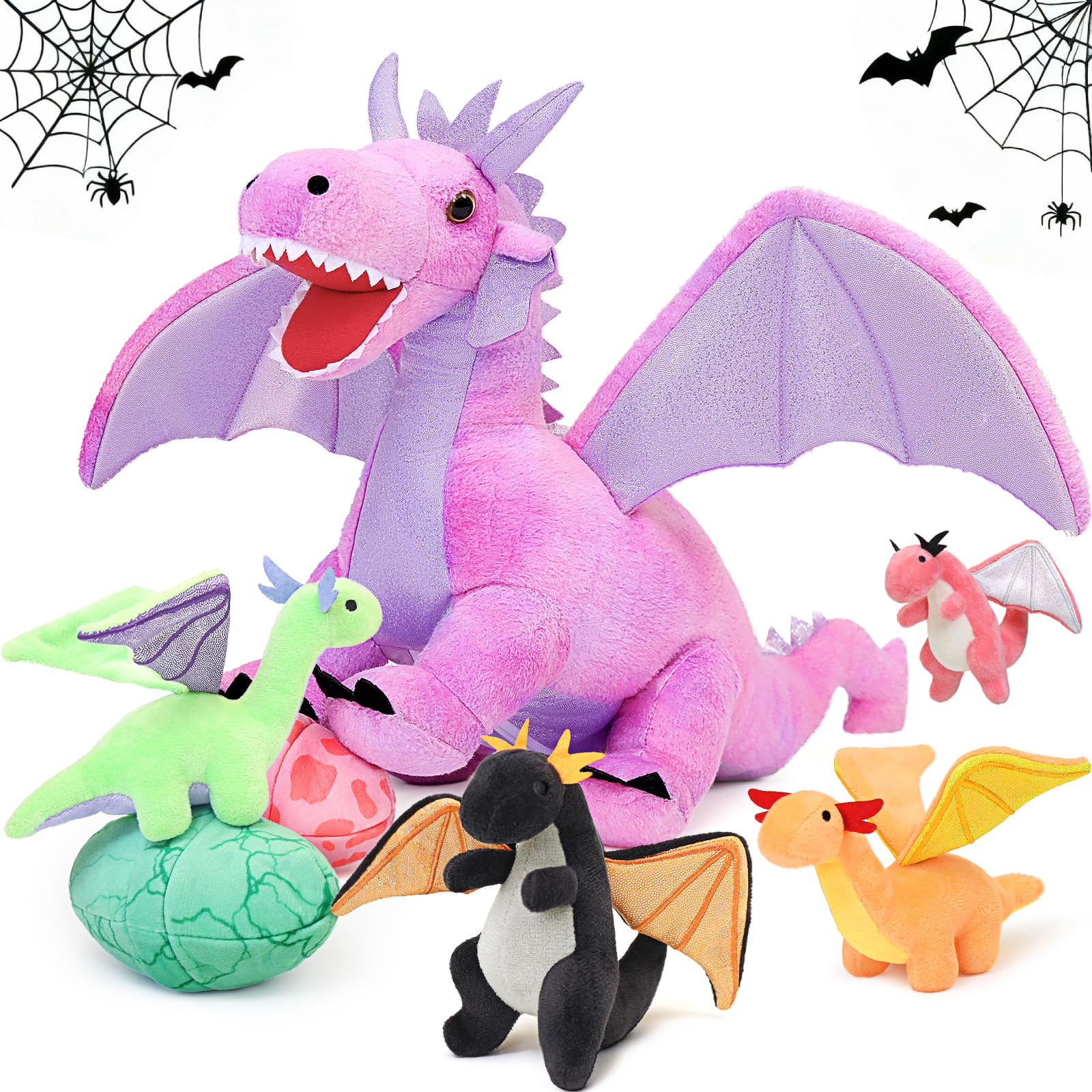Photo 1 of MaoGoLan 7 Pcs Dragon Plush Toy Set for Kid, 22 inch, Large Dragon Stuffed Animal